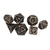7pcs Copper Dice Set Polyhedral Hollow Clear Number Balancing Table