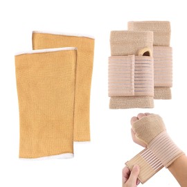 Handgelenkschiene, Handgelenkorthese, verstellbare Passform, elastische Handgelenkbandage mit 1 Paar Knieschützer, für Arthritis, Sehnenscheidenentzündung, Karpaltunnel und Verstauchung, Damen und