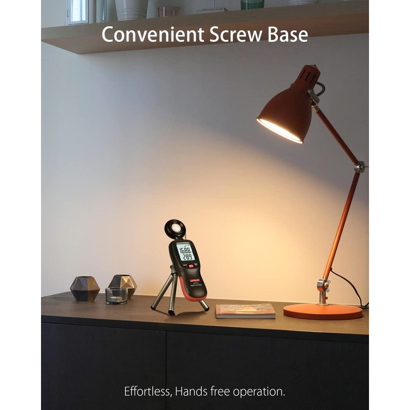 Wintact デジタル照度計 光度計 ルクスメーター 、ルーメン200,000 Lux、周囲温度測定器、屋外 環境 植物 家庭用