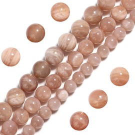 Natural Stone Beads Sunstone 8 mm Polished Round Smooth Gemstone Beads for Jewellery Making Adults 15 Inches