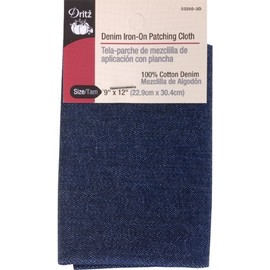 Dritz Denim Iron-On Patches, 9 by 12-Inch, Dark Blue