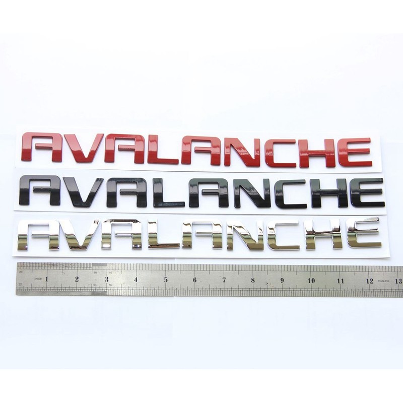 Yoaoo 2Pack OEM Chrome Avalanche Nameplate Emblems Letter Badge Compatible