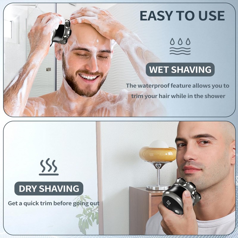 Elektrorasierer für Herren, 7D Rasierer, Glatze