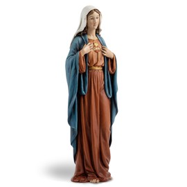 DevotedWalls 12" H Immaculate Heart of Mary Statue in Full Color, Exquisitely Hand Painted Mother of Jesus Statue,Perfect Hand Made Catholic Figurine for Home Decor and Gifts
