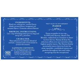Harney & Sons Fruity Black Tea with Bergamot, Paris, 50 Tea Bags