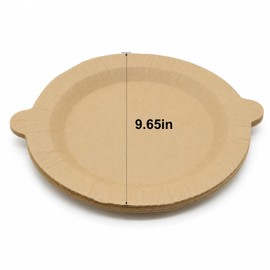 Round Layer Disposable Plates: 3 Plates 60 Servings Total 20 Per Plate Leakproof Odor Proof Paper Plates with Sturdy Support Base for Travel Camping Kitchen