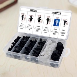 ledmomo 100pcs Car Push in Fasteners Auto Push Pins Push Pins Auto Car Push Pins Automotive Push Pins