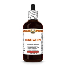 Lungwort (Pulmonaria Officinalis) Dry Leaf Tincture, Made in Hawaii, Organic Raw Materials, All Natural, Vegan, Pure Liquid Extract - 4 fl.oz
