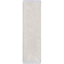Well Woven Allie Ivory Squares Geometric Runner Rug 2x7 (2'3" x 7'3" Runner) - Soft High-Low Design for Hallway & Entryway