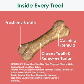 Bonies Natural Hip & Joint Formula Mini-Sized Bone, Glucosamine & Omega Fatty Acids, Fresh Breath, Clean Teeth, Low Calories, Chicken Flavor, Minis, 60 Bones