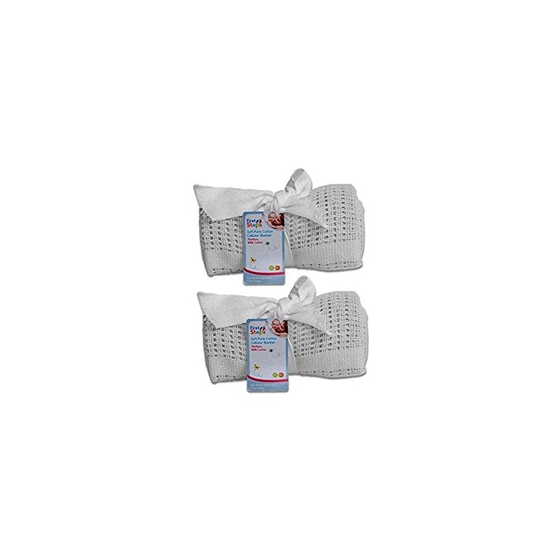 First Steps Cellular Blanket Soft Pure 100% Cotton Baby Comfort