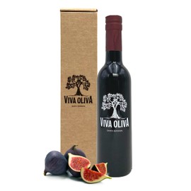Viva Oliva Black Mission Fig Balsamic Vinegar - 375ml (12.7oz) - Premium Quality - 100% Natural - Barrel Aged Gourmet Balsamic from Modena, Italy
