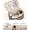 Travel Makeup Bag, Large PU Leather Cosmetic Case with Brush