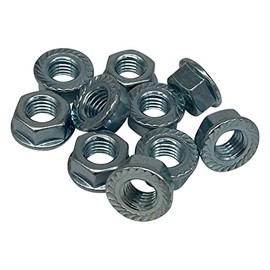 M7 10 Piece Hexagonal Locking Toothing Collar Nuts Flange Nuts Galvanised Rim Bolts Silver