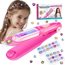 kidzkube Kids Hair Gem Stamper Kit, Quick Gems Hair Jeweler, Bling Hair Jewels for Girls Toys, Hair Styling Tool with Reusable Shining Diamonds, Birthday Gifts Toys for Girls Ages 3 4 5 6 8-12