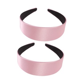 Healvian 2Pcs Solid Color Elegant Headbands for Women Creative Wide Edge Hair Hoops Pink for Parties Cosplay and Everyday Fashion Accessories