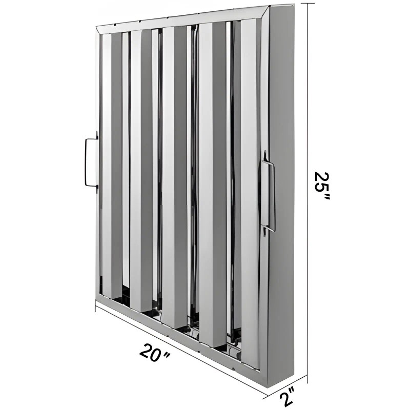 Pack 6 Commercial Hood Filters 430 Stainless Steel 19.5W X