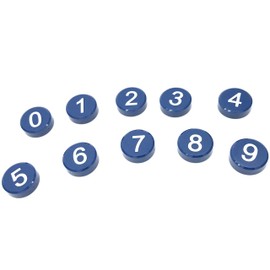 XMHF Number Magnetic Sticker Round Numbers Magnets With 0-9 Painted On Them 10Pcs Deep Blue