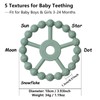 3 Pack Ring Teether, Silicone Teething Ring Toys for Babies