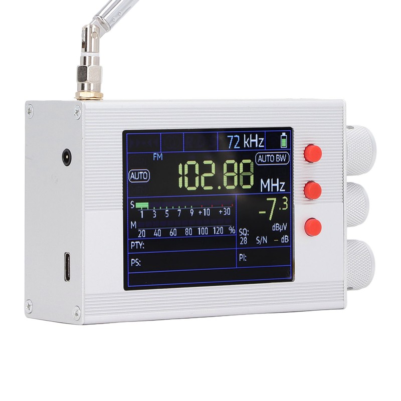 Full Band Radio Receiver 2in LCD Display 144‑27000Khz 65Mhz‑108Mhz Shortwave