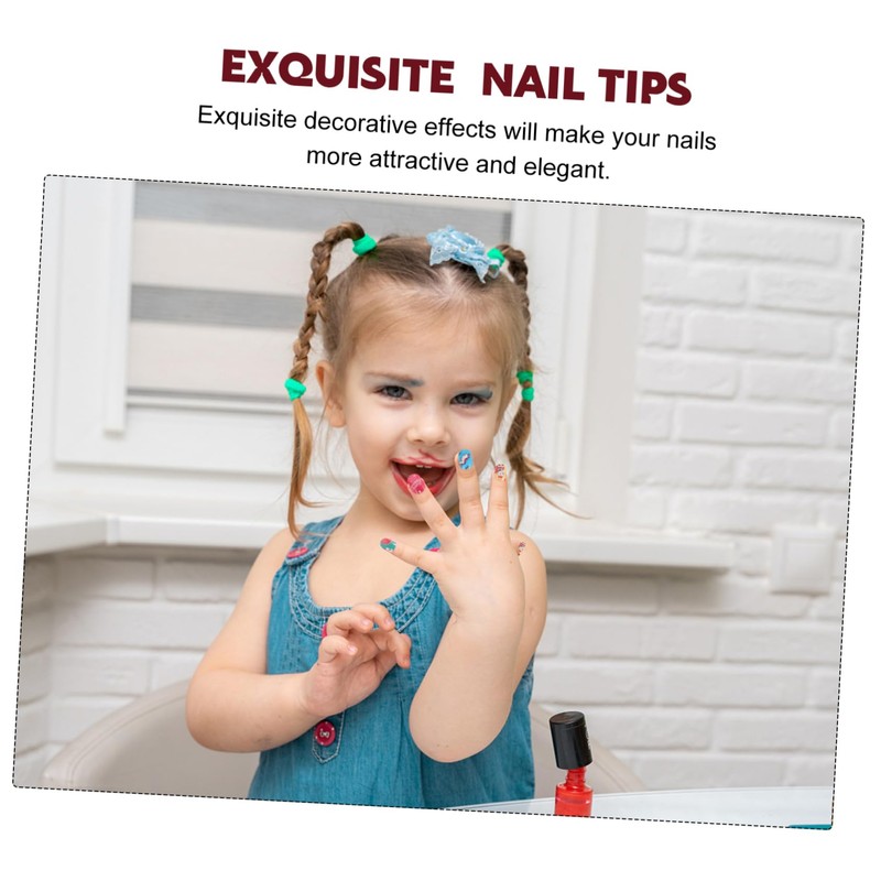 FRCOLOR 432pcs Girl False Nails Cute Xmas Nail Tips for