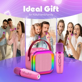 Dislocati 3-12 Year Old Girls Gifts, Karaoke Machine 2 Microphones for Kids Toys for 3-12 Year Old Girls Birthday Gifts for 3-12 Year Olds Girls Toys Age 3 4 5 6 7 8 9 10 Christmas Xmas Gifts for Kids