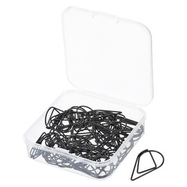 MECCANIXITY 50 Pieces Metal Paper Clip Drop-Shaped with Box 1 Inch Black for Crafts Organize Office Home