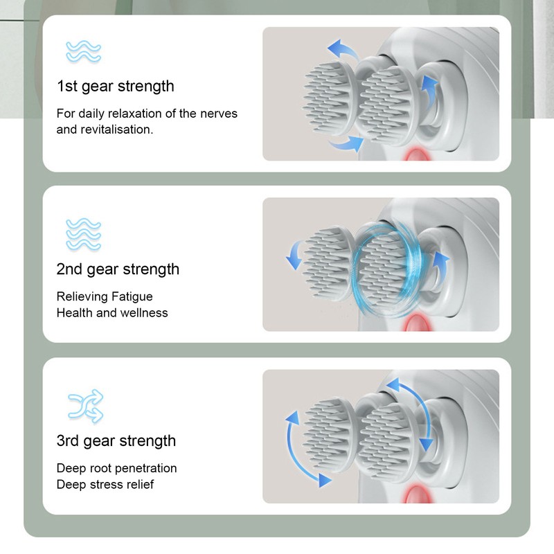 Electric Head Massager Handheld Vibrating Multi Functional Kneading Relaxation Portable