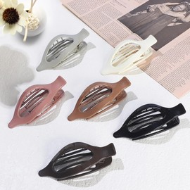 3.5 Inch Medium Nonslip Acrylic Banana Jaw Clips - 8 Pcs Rectangle Hair Accessories for Thick or Thin Hair, Women and Girls