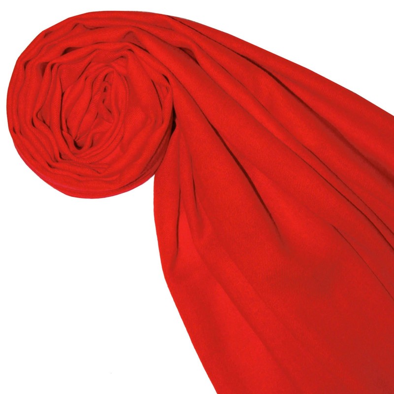 Lorenzo Cana 78381 Women's Pashmina Red Scarf 50% Cashmere 50%