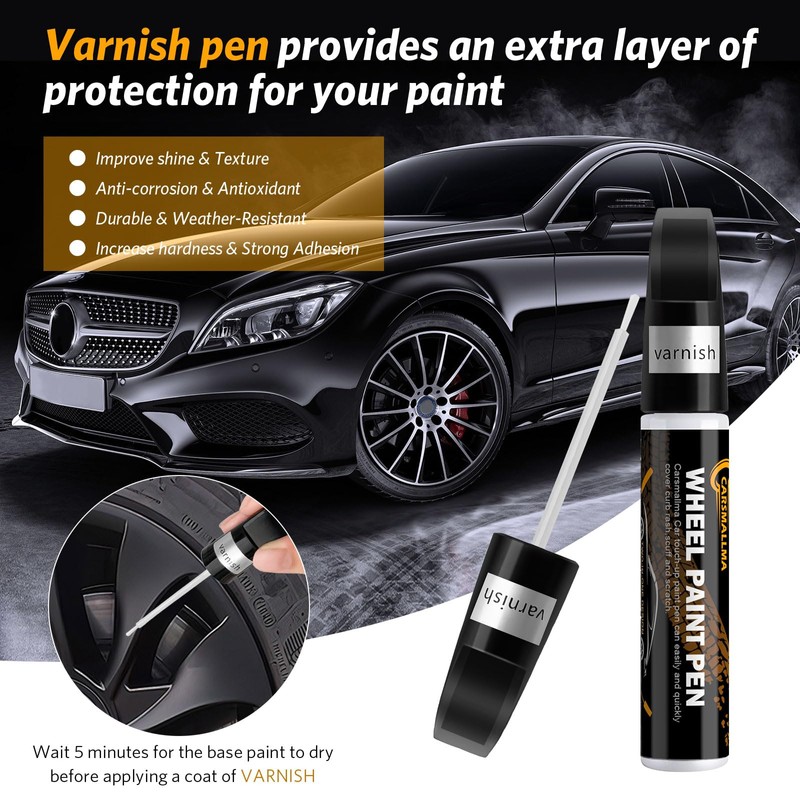 Black Rim Touch Up Paint, Car Wheel Paint for Rims
