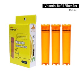 VitaPure Shower Filter VCF-03 - Vitamin C Shower Refill Filter, 6 Cartridges (1 pack of 3x2) For VitaPure Sonaki Vitamin Shwoerhead, VCF-100, 100V, SUF-300VPX, VPM300