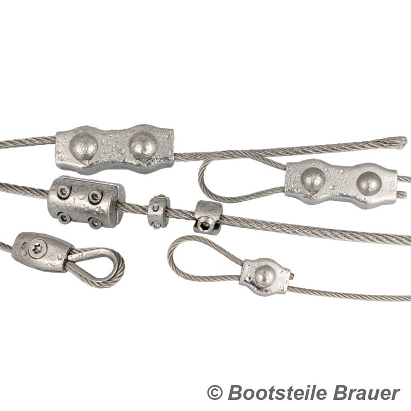 BOOTSTEILE BRAUER 2 pieces wire rope clamping ring 2-piece DS