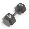 Marcy 45lb Cast Iron Hex Dumbbell, Single, IV-2045, Black