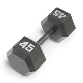 Marcy 45lb Cast Iron Hex Dumbbell, Single, IV-2045, Black