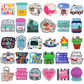 Suncalla 30 Pcs Funny Nurse Enamel Pins for Backpacks Cute Medical Badge Lapel Brooch Charm Bulk for Paramedic Registered Nurse Doctor Healthcare Gift Hospital Accessory Supplies