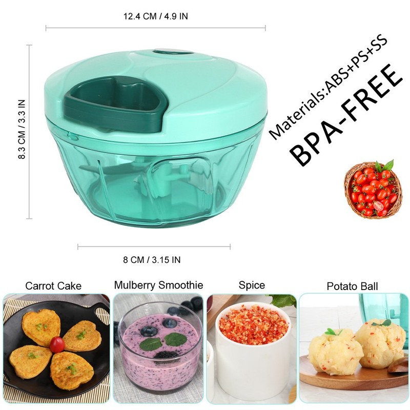 Ourokhome Portable Pull Onion Chopper- Manual Slicer for Vegetables, Fruits,