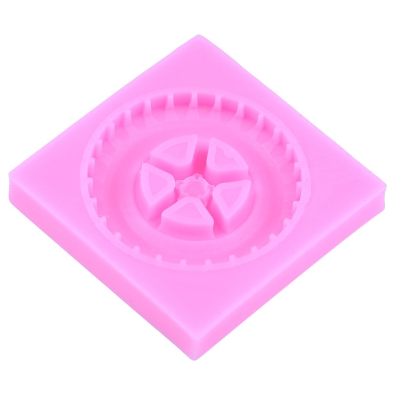Mujiang 3D Round Tire Fondant Mold Truck Wheel Silicone Molds