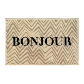 Tabakguru Bonjour Doormat 40 x 60 cm Large for Indoor and Outdoor Use Dirt Trapper Mat Non-Slip Washable & Weatherproof for Entrance Area and Outdoor Use