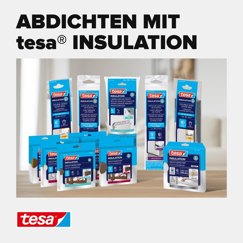 tesa Insulation Sealing Tape S Self-Adhesive Rubber Seal for Insulating