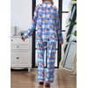 Famulily Womens 2Pc Pyjamas Set Classic Check Pattern Leisure Suits