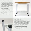 Anthology Spa Maya Shower Bench Teak & Aluminum Bath Stool