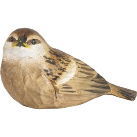 WILDLIFEGARDEN Wildlife Garden WG429 DecoBird Sparrow Chick - Hand Carved Decorative Wooden Bird - Small European Birds
