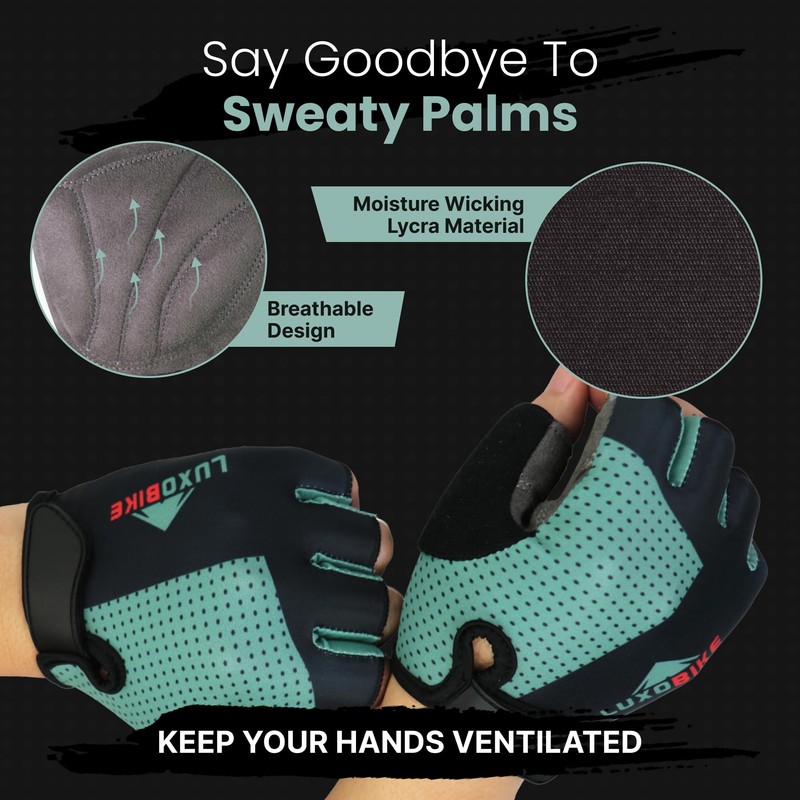 Cycling Gloves (Gray - Half Finger, X-Large)