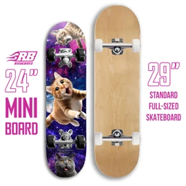 24 inch Rude Boyz Mini Cruiser Skateboard - Aluminium Trucks - Kids Skateboard Ages 5-8 Beginner - Skateboards for Kids