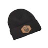 Diamond Leather Patch ROLL UP Beanie Black