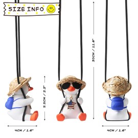 Rear View Mirror Hanging Accessories Cute Swinging Duck Car Truck Stuff for Men Women Teens Rearview Mirrors Charms Vehicle Essentials Interior Accessorie Funny White Elephant Mom Dad Gifts for Adults