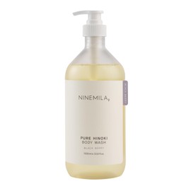 NINEMILA Pure Hinoki Black Berry Bath and Shower Soap Cleanser for Body Care - Smooth Exfoliating, Skin PH control, Atopic care with Hinoki Essential Oil, Vegan and Sulfate Free 1000ml, 33.8 Fl oz
