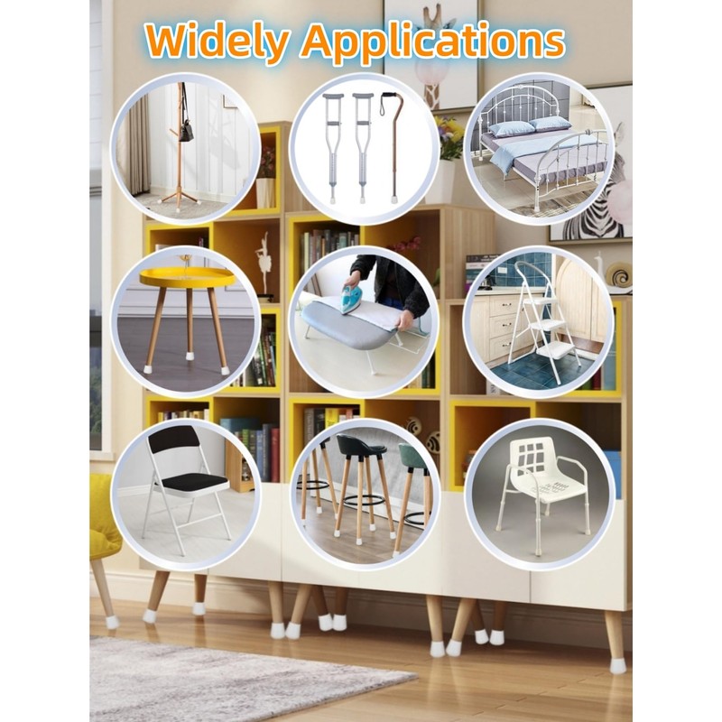 3/4" Chair Leg Tips Caps, Non-Slip Rubber Leg Tips, Stool
