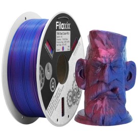 Silk Dual Color PLA Filament 1.75mm, Silk Shiny Coextrusion Filament, Compatible with Bambu LAB,Creality K1C,QIDI MAX3, FLASHFORGE Adventurer 5M, Prusa MK4 FDM 3D Printer,1KG,Red Blue